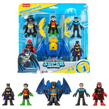 Load image into Gallery viewer, Fisher-Price Imaginext DC Super Friends Action Figures Batman's Bat Family 5 Pack