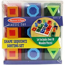 Load image into Gallery viewer, Melissa & Doug Shape Sequence Sorting Set (18 Pieces)