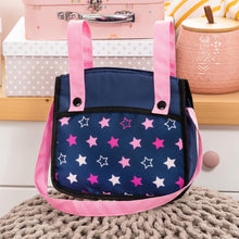 Load image into Gallery viewer, Bayer Design Dolls: Xeo Twin Pram: Stars Navy & Pink
