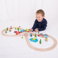 Load image into Gallery viewer, Wooden Figure of Eight Train Set