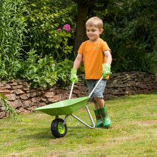 Load image into Gallery viewer, Little Roots Metal Wheel Barrow Green
