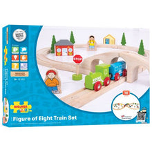 Load image into Gallery viewer, Wooden Figure of Eight Train Set