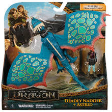 Load image into Gallery viewer, Dreamworks How to Train Your Dragon Action Figures Deadly Nadder & Astrid 2 Pack