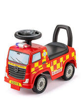 Load image into Gallery viewer, Xootz Red Mercedes Benz Fire Truck Sit n Ride