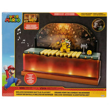 Load image into Gallery viewer, Super Mario Deluxe Bowser Battle Scene Playset with Lights and Sound
