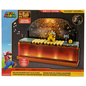 Super Mario Deluxe Bowser Battle Scene Playset with Lights and Sound