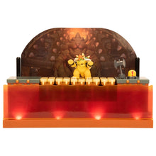 Load image into Gallery viewer, Super Mario Deluxe Bowser Battle Scene Playset with Lights and Sound
