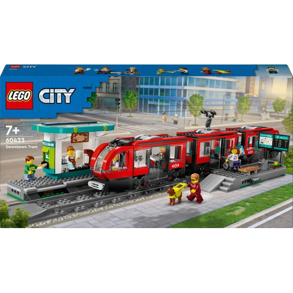 LEGO City 60423 Downtown Streetcar & Station Tram Set