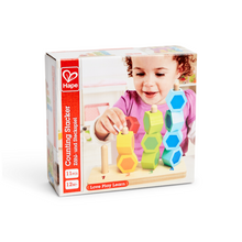 Load image into Gallery viewer, Hape Counting Stacker Toddler Wooden Stacking Block Set
