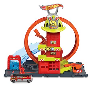 Hot Wheels City Super Loop Fire Station Playset