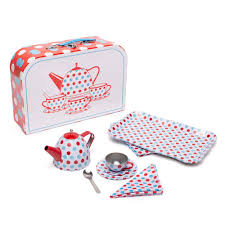 BigJigs Spotted Tin Tea Set In Case
