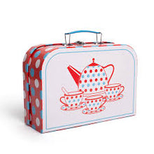 Load image into Gallery viewer, BigJigs Spotted Tin Tea Set In Case
