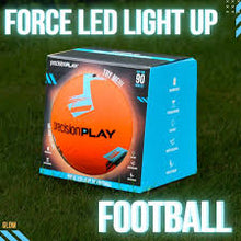 Load image into Gallery viewer, PrecisionPlay Force LED Light Up Football - Size 5 - Fluo Orange/Fluo Blue/Black
