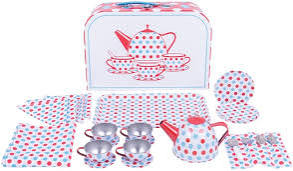 BigJigs Spotted Tin Tea Set In Case