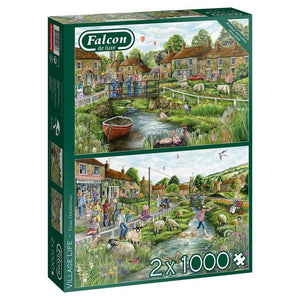 2 x 1000 piece Village Life Jigsaws