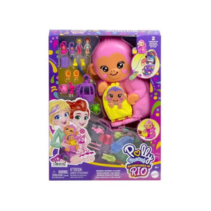 Polly Pocket Momma Monkey & Baby Playset