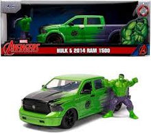 Load image into Gallery viewer, Jada 1:24 Hulk w/ 2014 RAM 1500 Pickup Truck -- Marvel The Avengers
