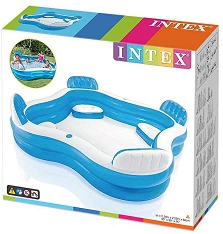 Intex Family Inflatable Paddling Pool with Built-In Seats