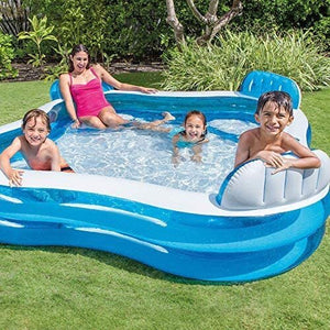 Intex Family Inflatable Paddling Pool with Built-In Seats