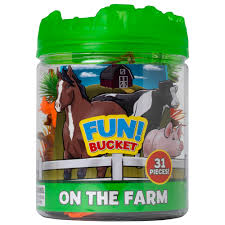 Farm Animal Set in Bucket