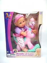 Load image into Gallery viewer, Bundle Of Love Doll 11" C/w Unicorn Rocker
