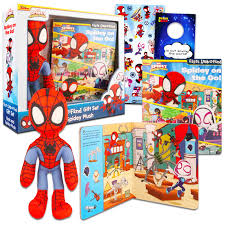 Disney Junior Marvel Spidey and His Amazing Friends: Spidey on the Go! First Look and Find Gift Set Book and Spidey Plush