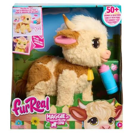 FurReal Plush Toy Interactive Pet Maggie the Feed & Follow Cow