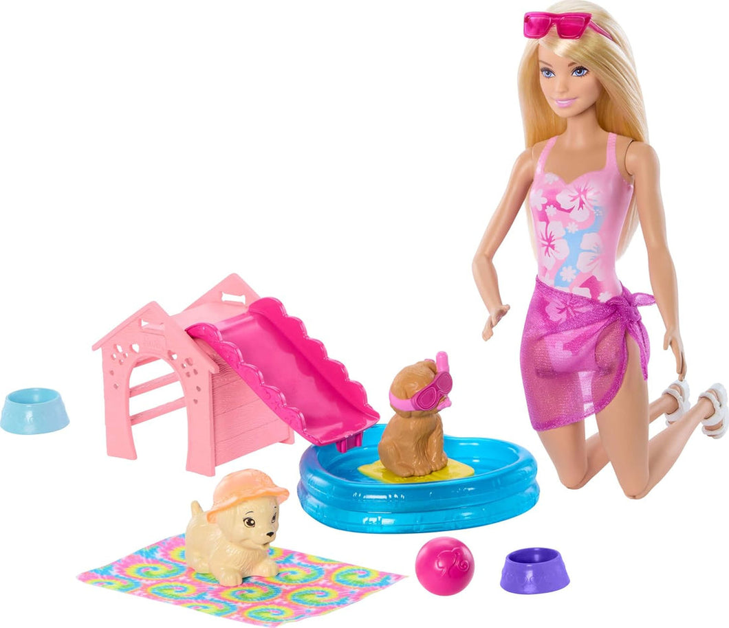 Barbie Puppy Pool Party Aloha Blonde Hair