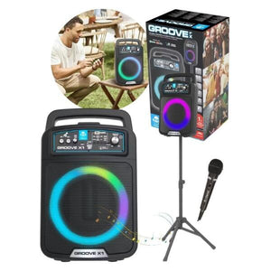 iDance Groove X1 Karaoke Machine Portable Speaker With Stand