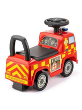 Load image into Gallery viewer, Xootz Red Mercedes Benz Fire Truck Sit n Ride
