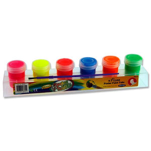 Woc 6x20g Neon Poster Paint Tubs In Platform W/brush W21/86054