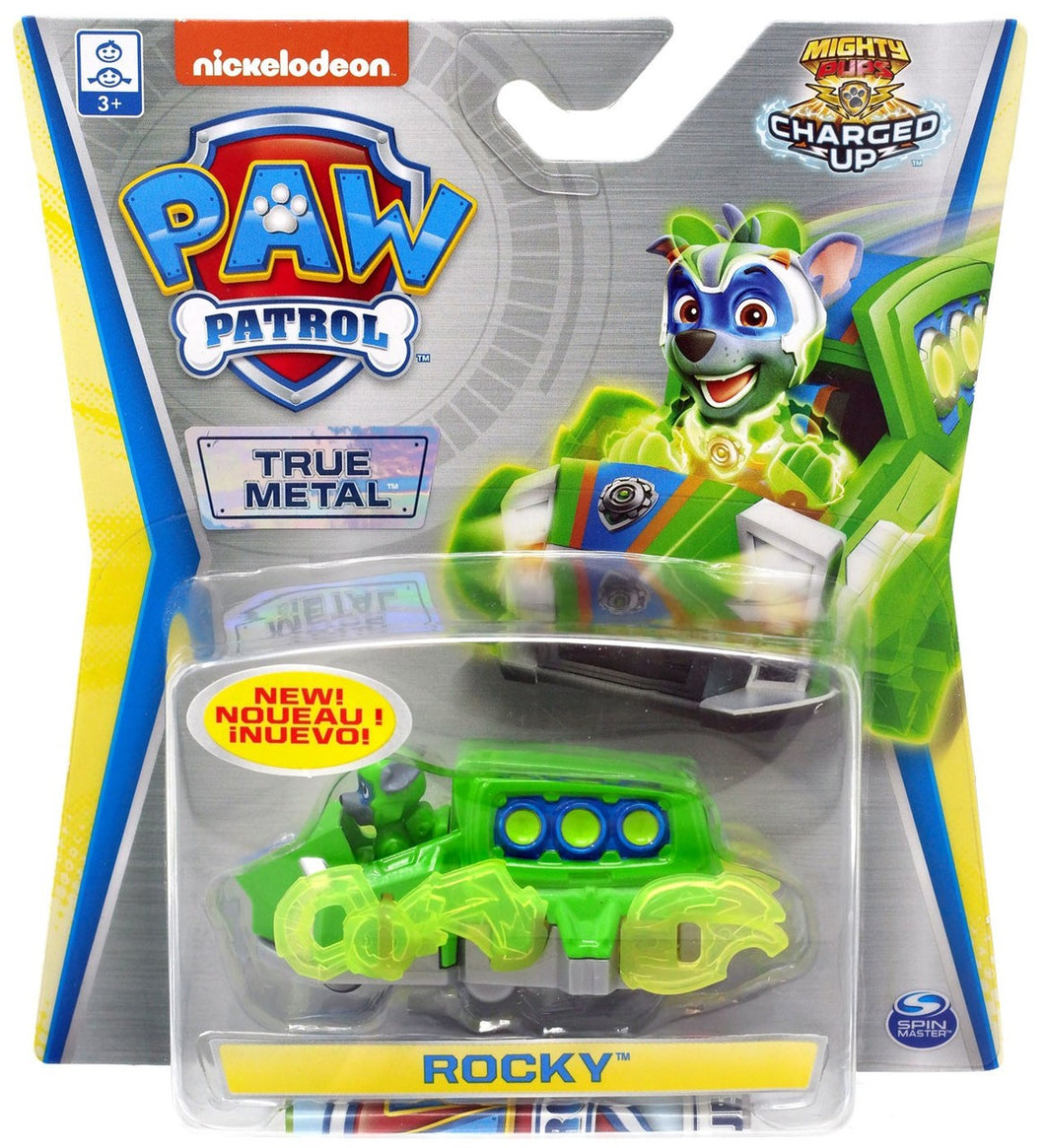 Paw Patrol True Metal Mighty Pups Charged Up Rocky